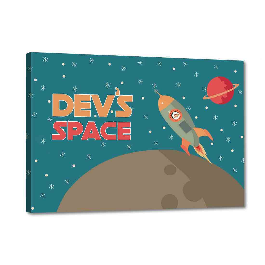 Personalized Kids Name Plate for Boys - Space