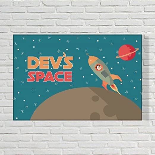 Personalized Kids Name Plate for Boys - Space - Image 2