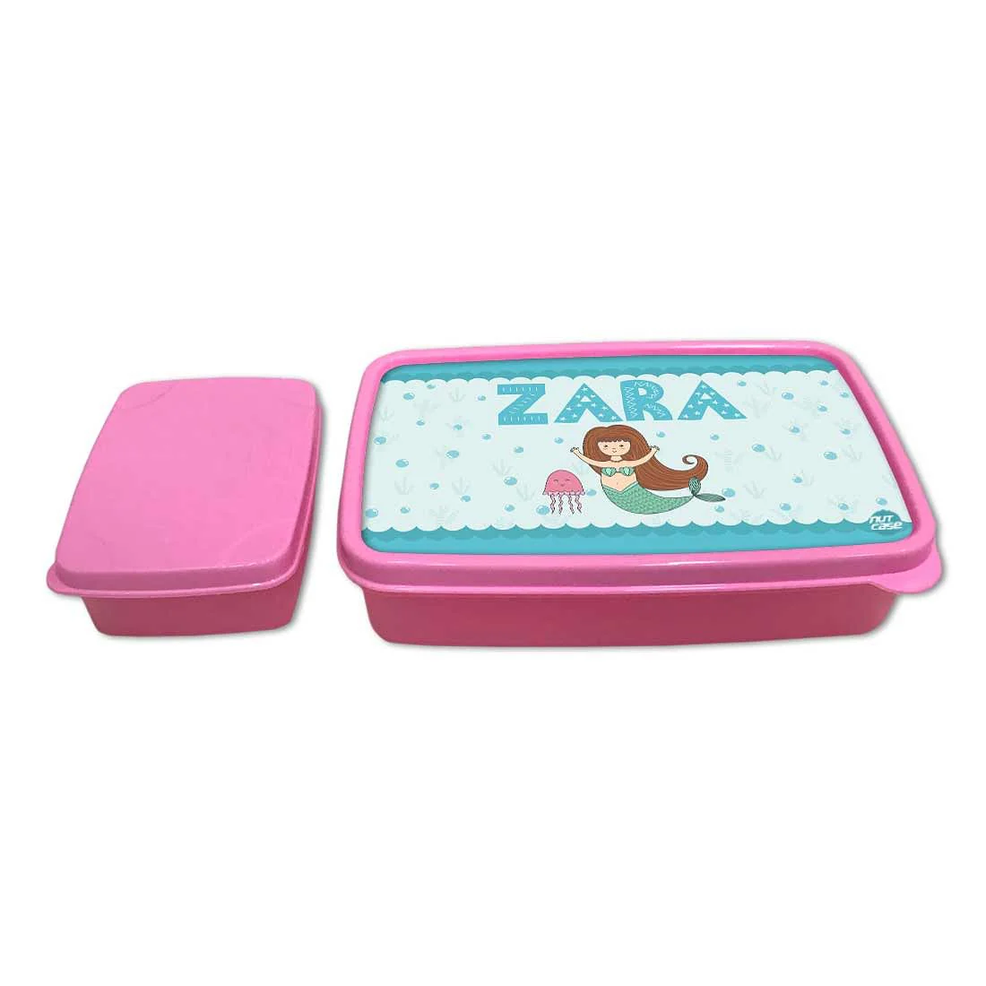 Personalized Snack Box for Kids Plastic Lunch Box for Girls -Mermaid & Jellyfish - Image 4