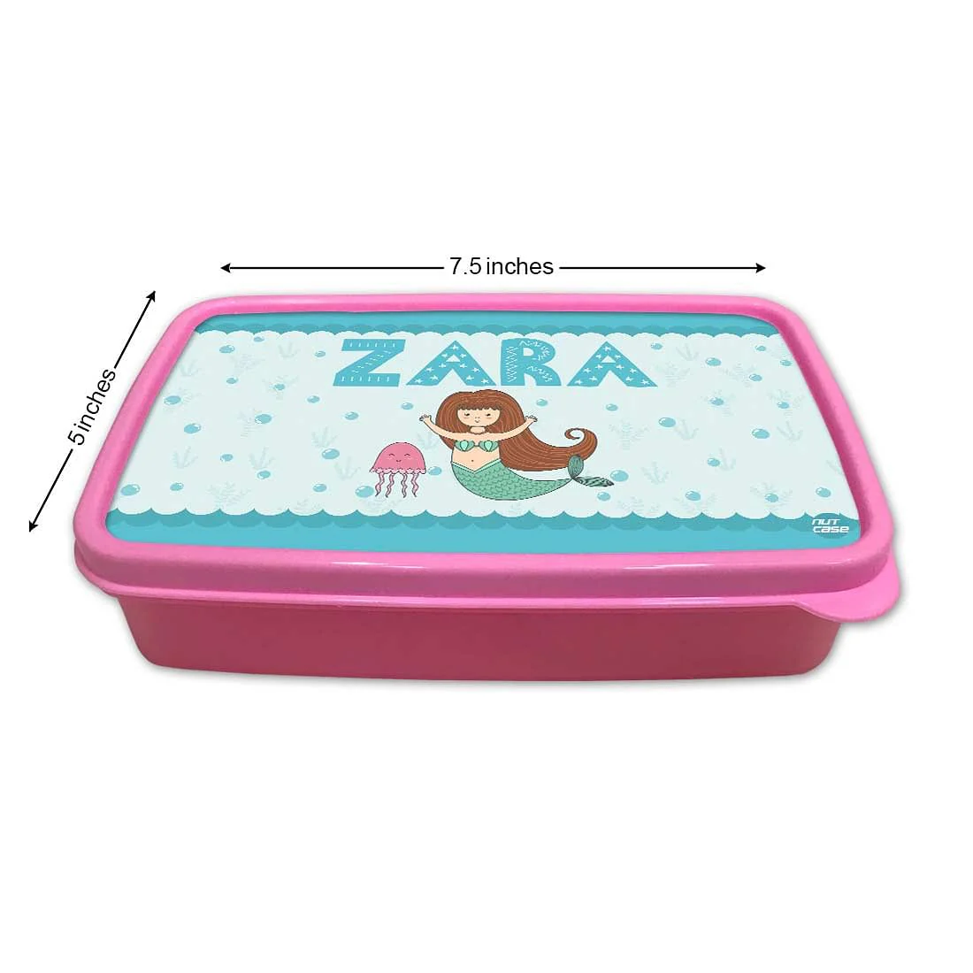 Personalized Snack Box for Kids Plastic Lunch Box for Girls -Mermaid & Jellyfish - Image 5