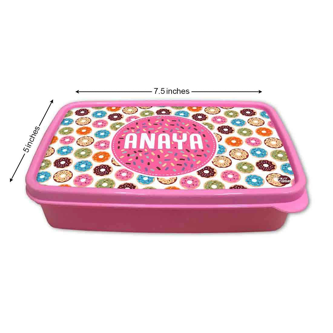 Personalized Snack Box for Kids Plastic Lunch Box for Girls -Doughnuts - Image 5