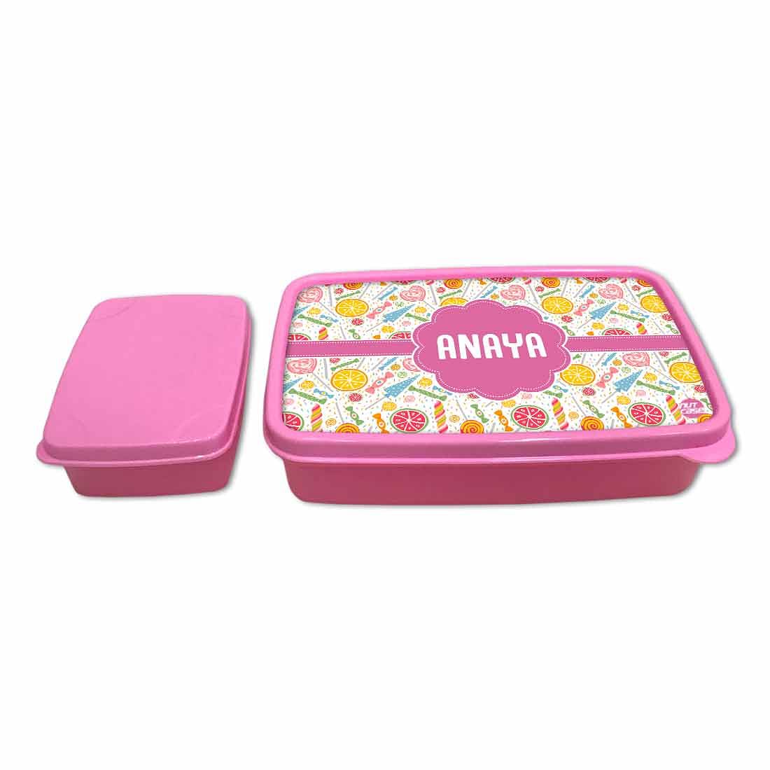 Personalized Snack Box for Kids Plastic Lunch Box for Girls - Colorful Candy - Image 4