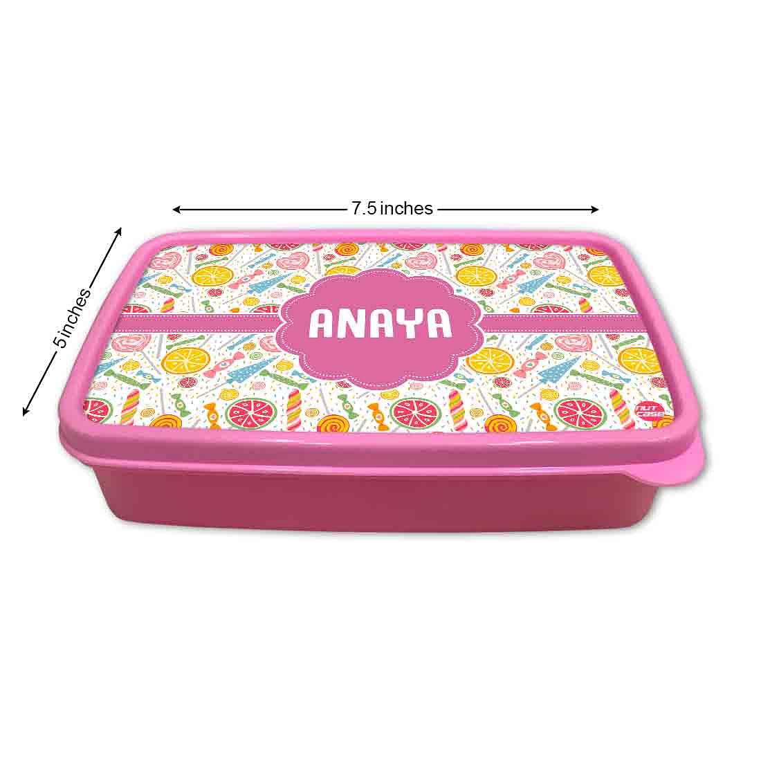 Personalized Snack Box for Kids Plastic Lunch Box for Girls - Colorful Candy - Image 5