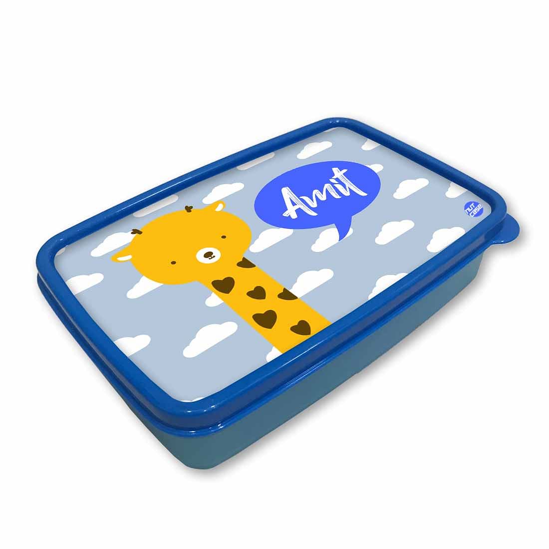 Customizable Tiffin Box for Boy Plastic Lunch Box - Baby Giraffe - Image 3