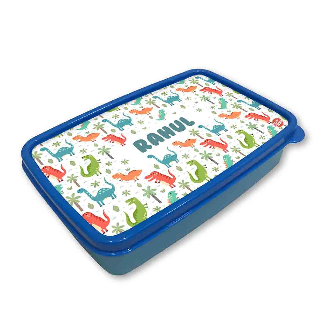 Personalized Tiffin Box for Kids Plastic Lunch Box for Boys - Cute Dinosaur - Image 2