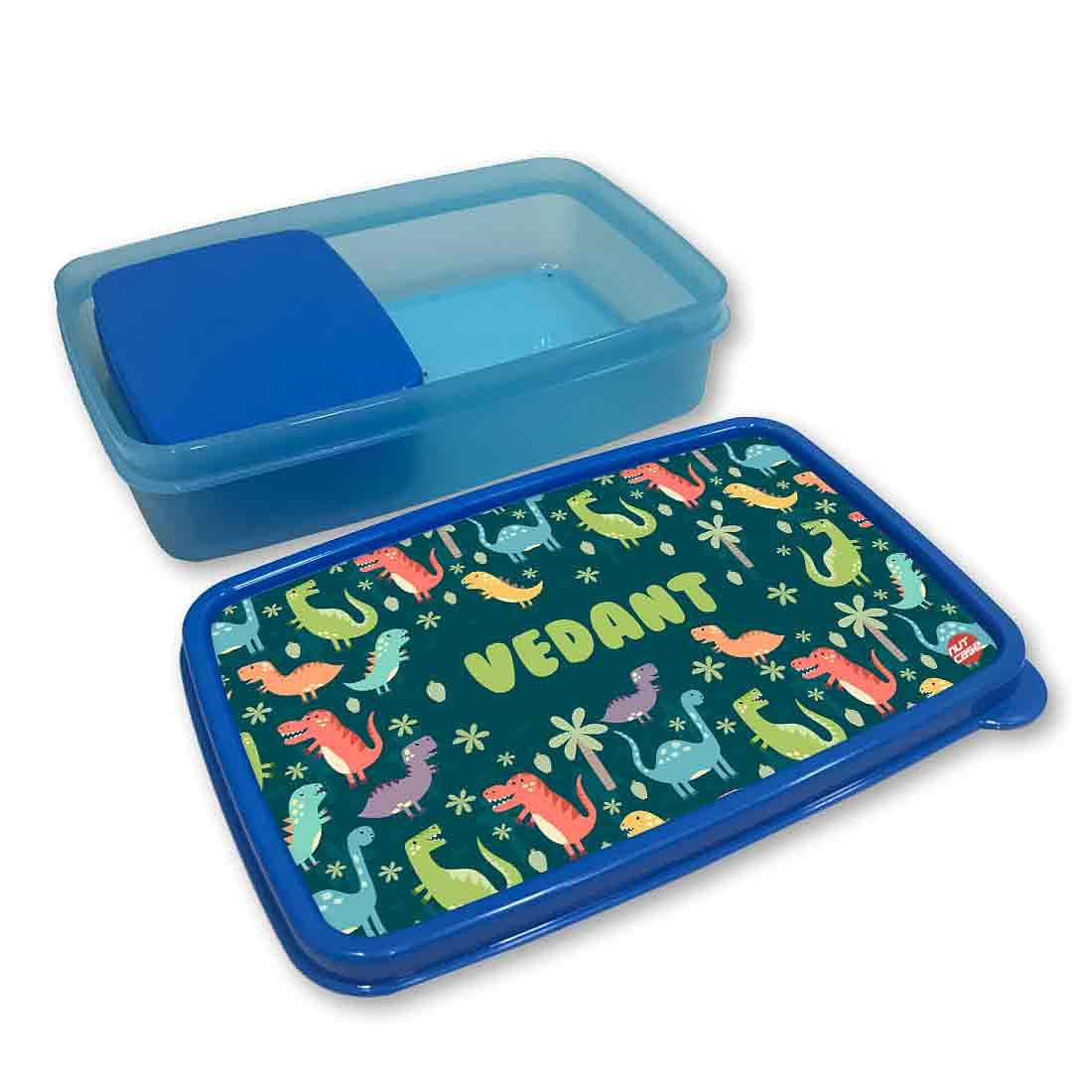 Personalized Snack Box for Kids Plastic Lunch Box for Boys -Dinosaur Forest - Image 3