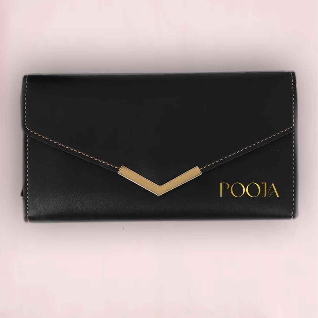Ladies Personalised Wallet - Faux Leather Women's Clutch Purse with Name - Image 3