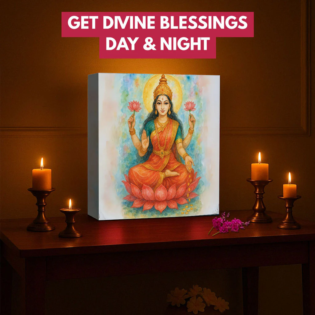 Laxmi Light Lamp for Home Temple – Divine Table Lamp & Wall Décor Lighting - Image 3