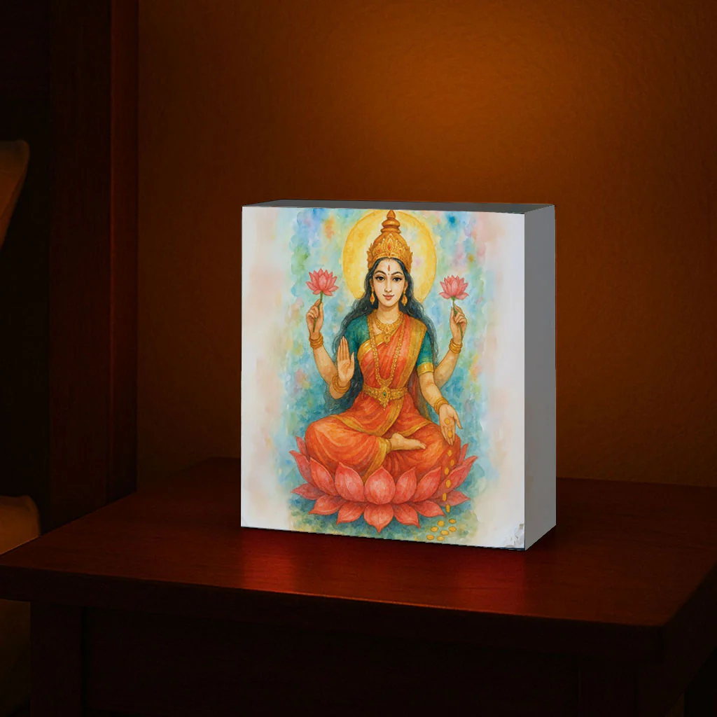 Laxmi Light Lamp for Home Temple – Divine Table Lamp & Wall Décor Lighting - Image 4