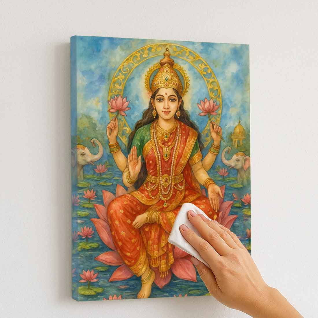 Laxmi Photo Frame with LED Light – Divine Wall Décor for Home Temple & Festive Gifting - Image 5