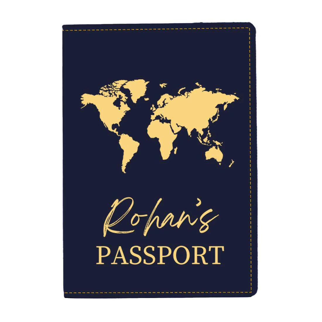 Leather Passport Holder Customized with Name Design Passport Cover and Luggage Tag Set - MAP - Image 15