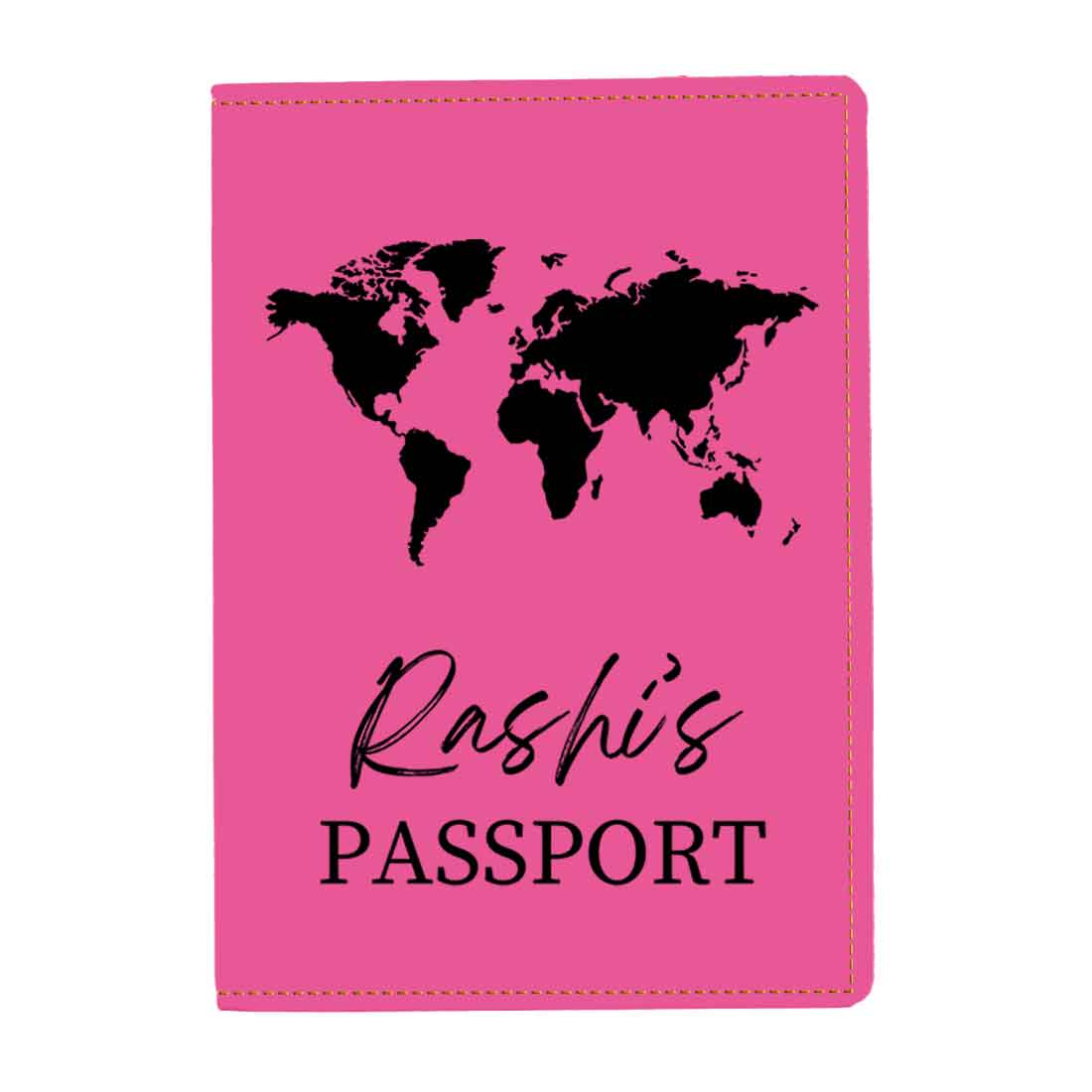 Leather Passport Holder Customized with Name Design Passport Cover and Luggage Tag Set - MAP - Image 21