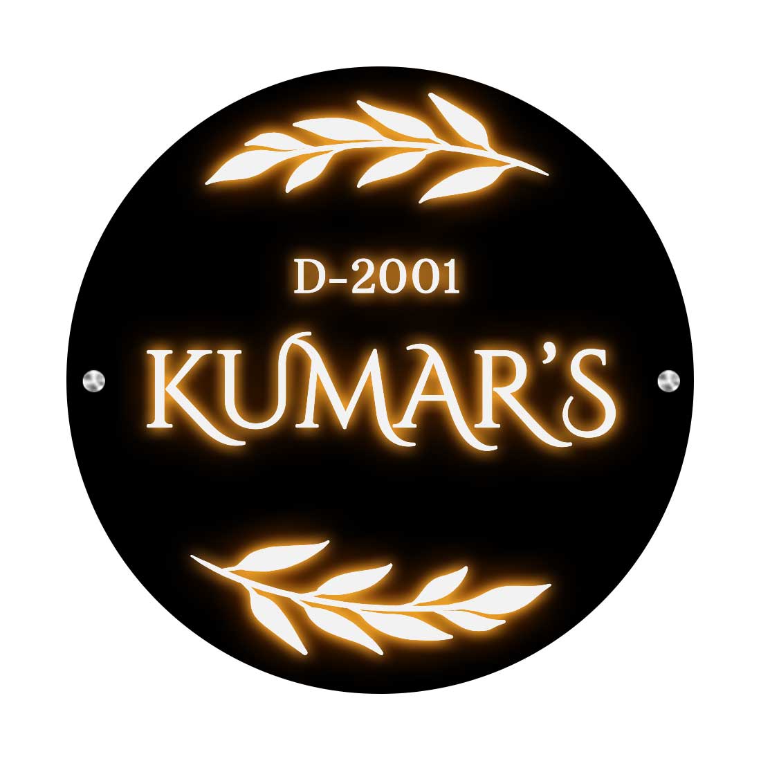 Led Light Name Board for Home Circle Name Plate-11.8x11.8 Inch Acrylic Nameplate With 3D Raised Fonts - Image 5