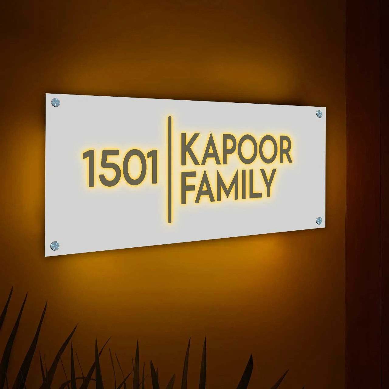 Led Light Name Plate for Home - Personalized Acrylic Nameplate with light & 3D Raised Fonts - Image 3