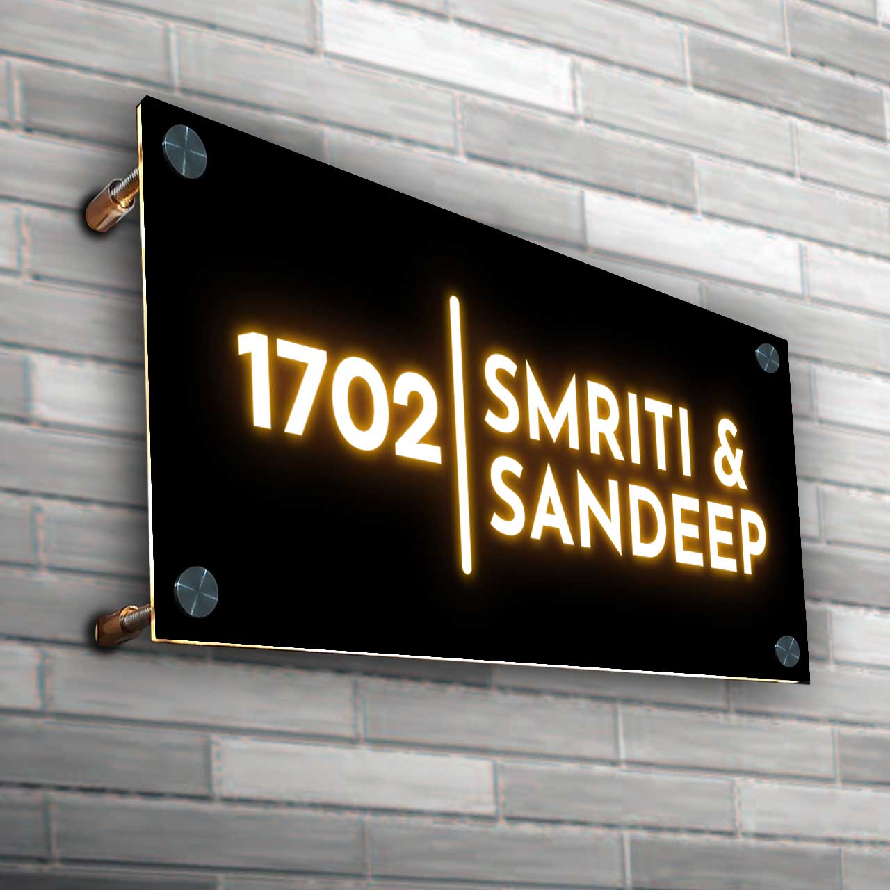 Led Light Name Plate for Home - Personalized Acrylic Nameplate with light & 3D Raised Fonts - Image 6