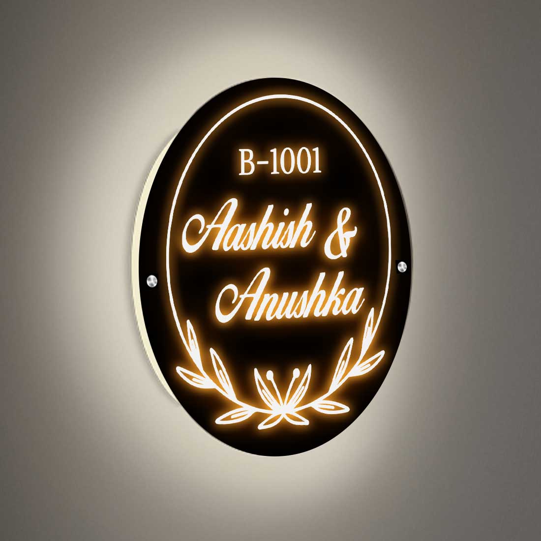 House Name Plate with Light Custom Round Name Board-11.8x11.8 Inch Acrylic Nameplate With 3D Raised Fonts - Image 10