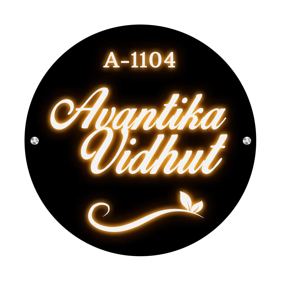 House Name Plate with Light Custom Round Name Board-11.8x11.8 Inch Acrylic Nameplate With 3D Raised Fonts - Image 5