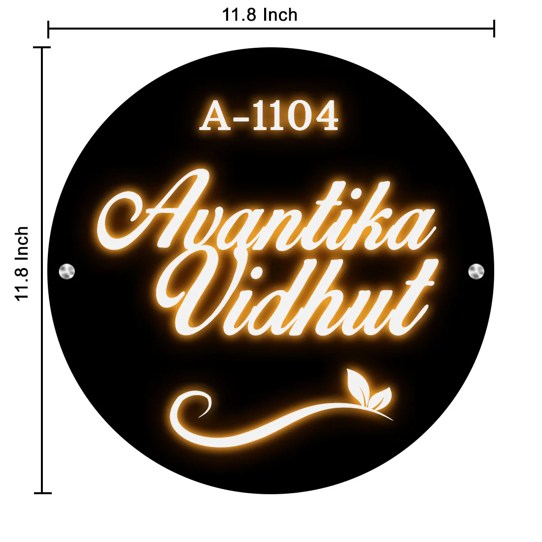 House Name Plate with Light Custom Round Name Board-11.8x11.8 Inch Acrylic Nameplate With 3D Raised Fonts - Image 6