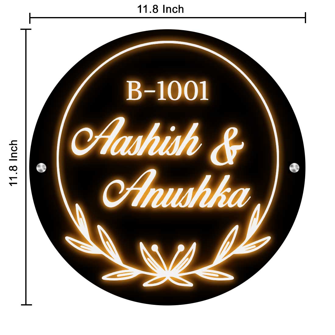 House Name Plate with Light Custom Round Name Board-11.8x11.8 Inch Acrylic Nameplate With 3D Raised Fonts - Image 7