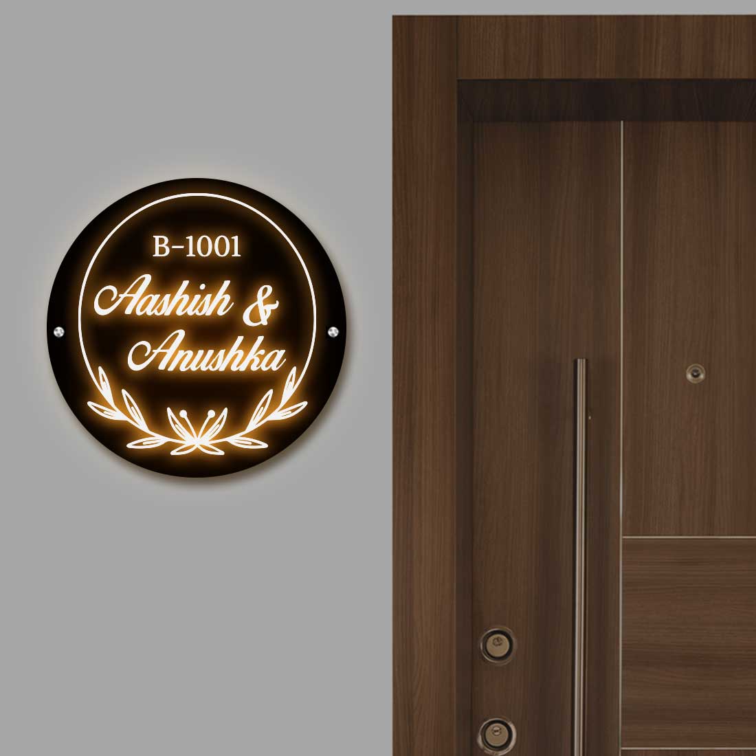 House Name Plate with Light Custom Round Name Board-11.8x11.8 Inch Acrylic Nameplate With 3D Raised Fonts - Image 9