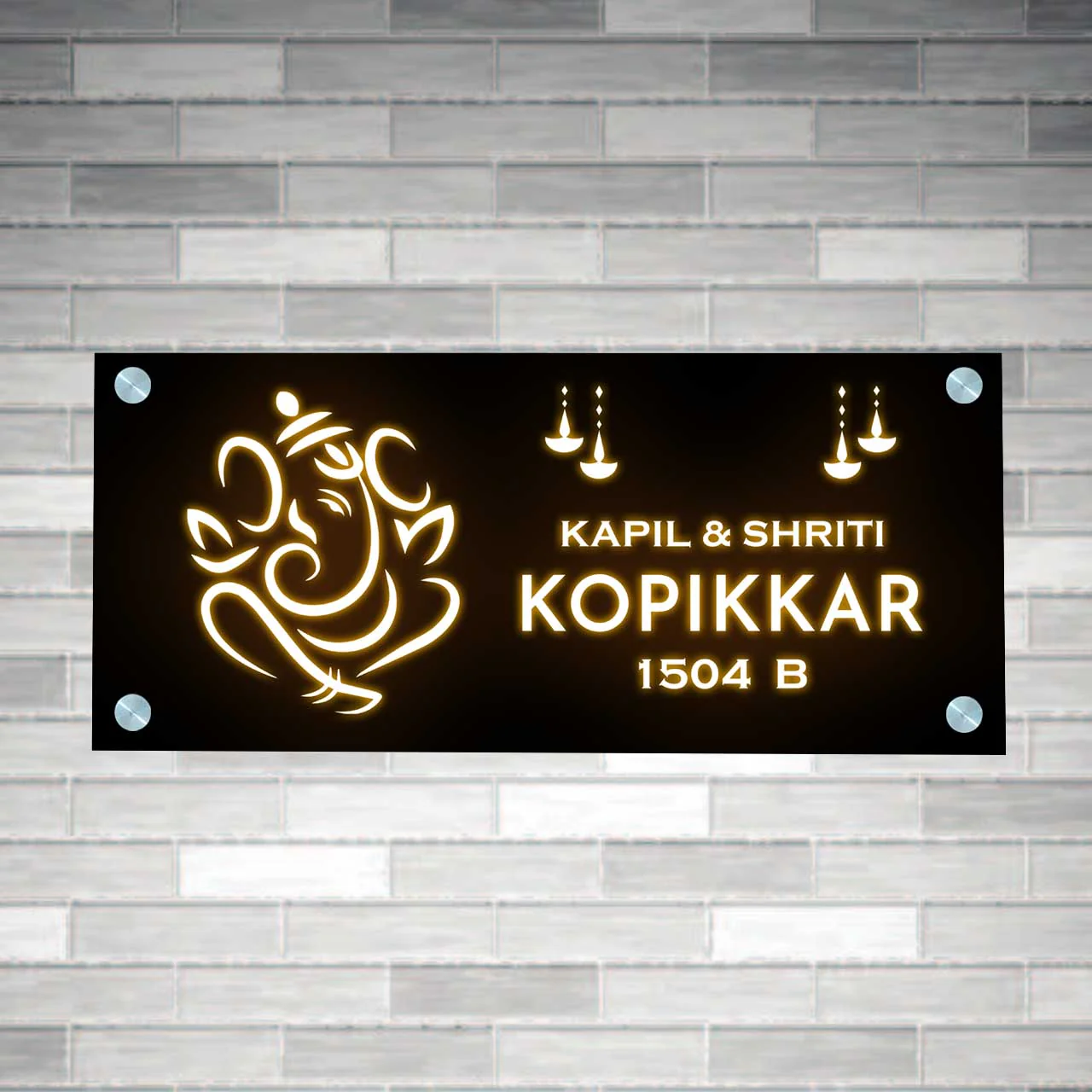 LED Name Plate Light Name Plates For Home-Acrylic Name Plate with 3D Raised Fonts - Image 2