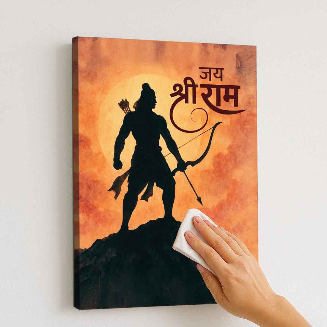 LED Ram Wall Art Photo Frame for Home Temple & Spiritual Decoration - Image 3