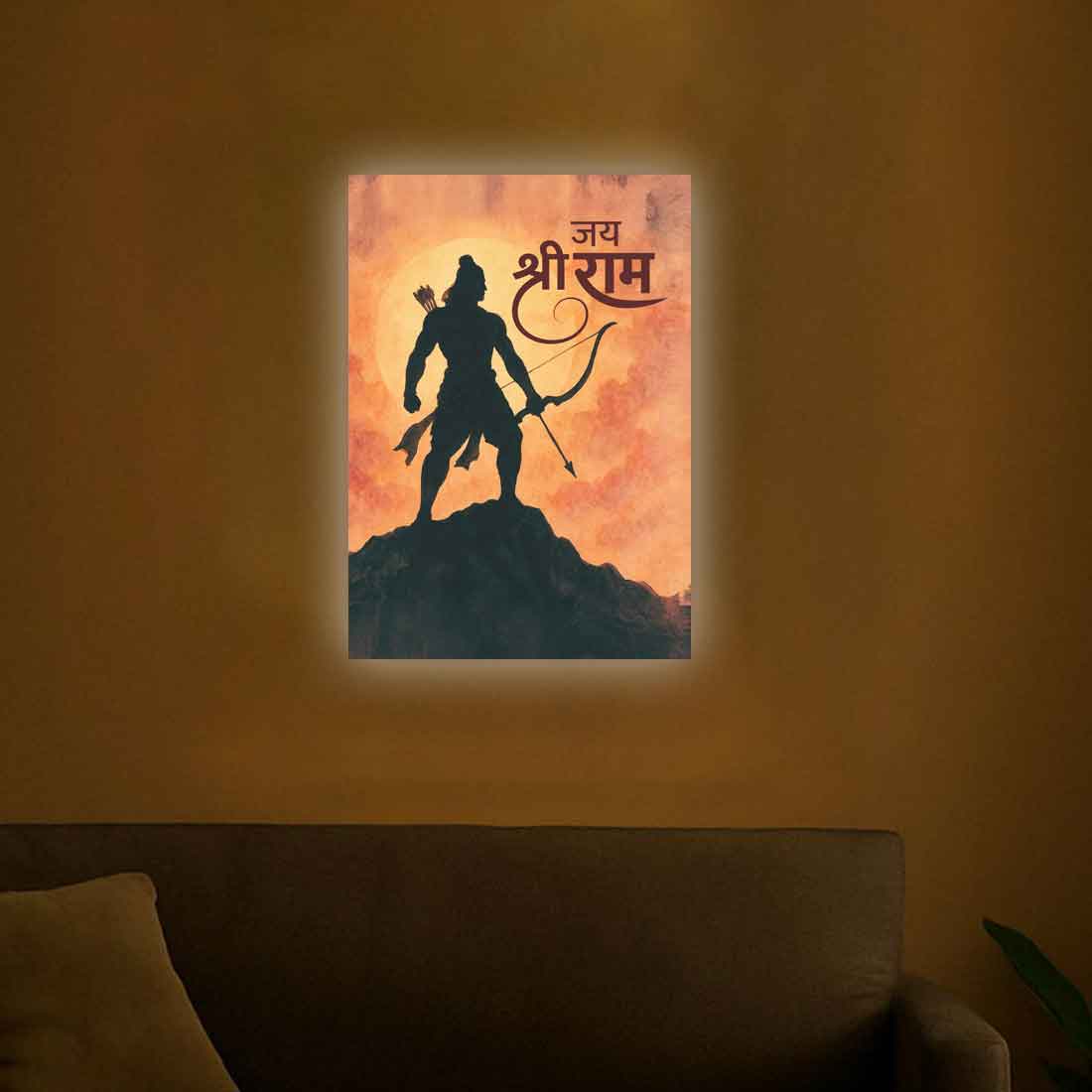 LED Ram Wall Art Photo Frame for Home Temple & Spiritual Decoration - Image 6