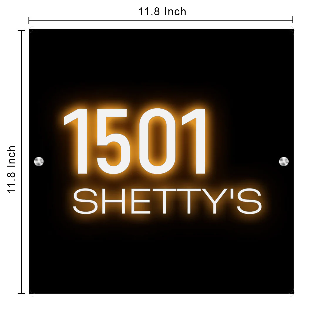 Light Name Plate For Home LED Name Board Square-11.8x11.8 Inch Acrylic Name Board With 3D Raised Fonts - Image 3