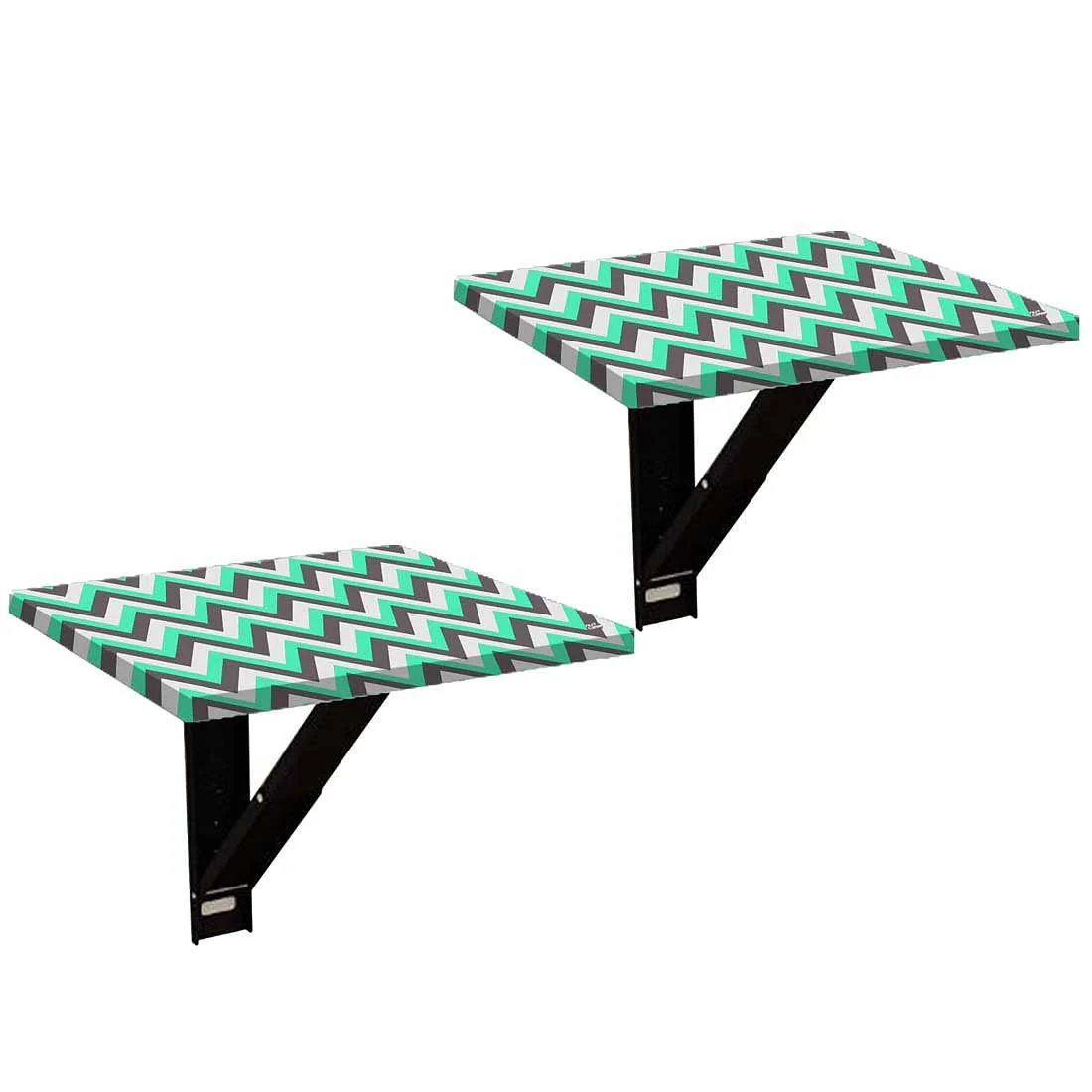 Bedside Table for Bedroom Small - Mint and Gray Chevron - Image 11