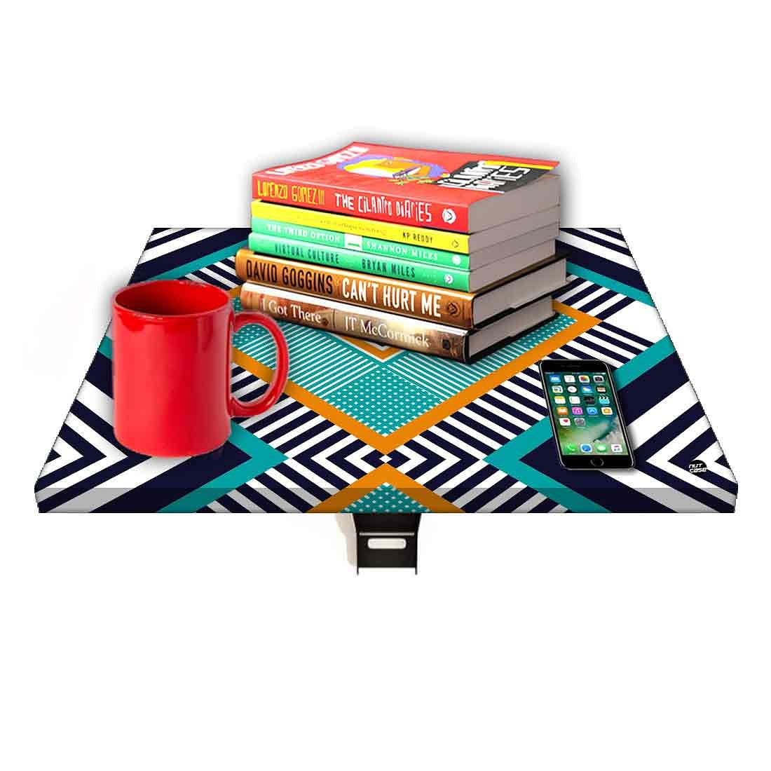 Floating Side Table for Bedroom - Green Black Lines - Image 7