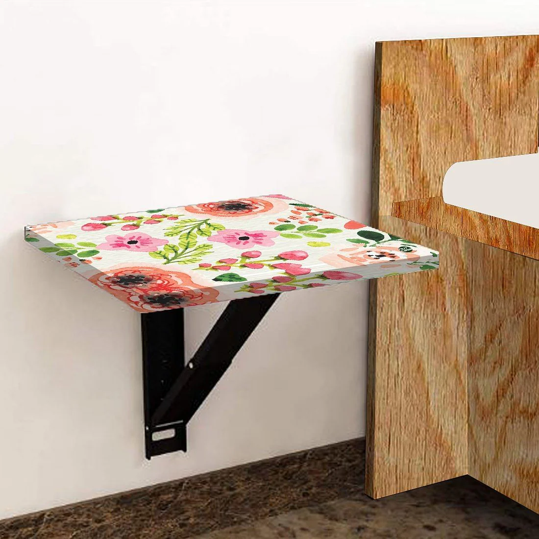 Tv Setup Box Stand Wall Mount - Watercolor Flower