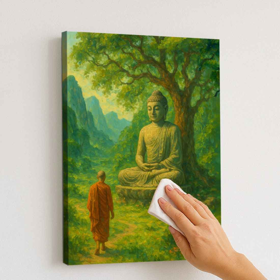 Lord Buddha Photo Frame with LED Light - Tranquil Glow Wall Art for Home & Office Décor - Image 4