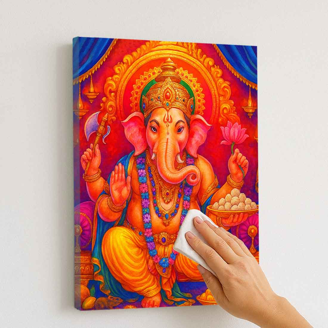 Lord Ganesh Photo Frame with Glowing LED Backlight, HD Print– Ideal for Home Temple, Décor, or Gifting - Image 4