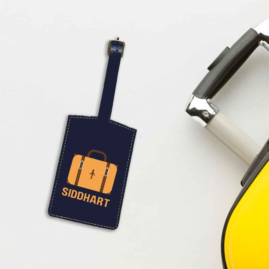 Luggage Tag with Name Custom Design PU Leather Bag Name Tags -Suitcase - Image 11