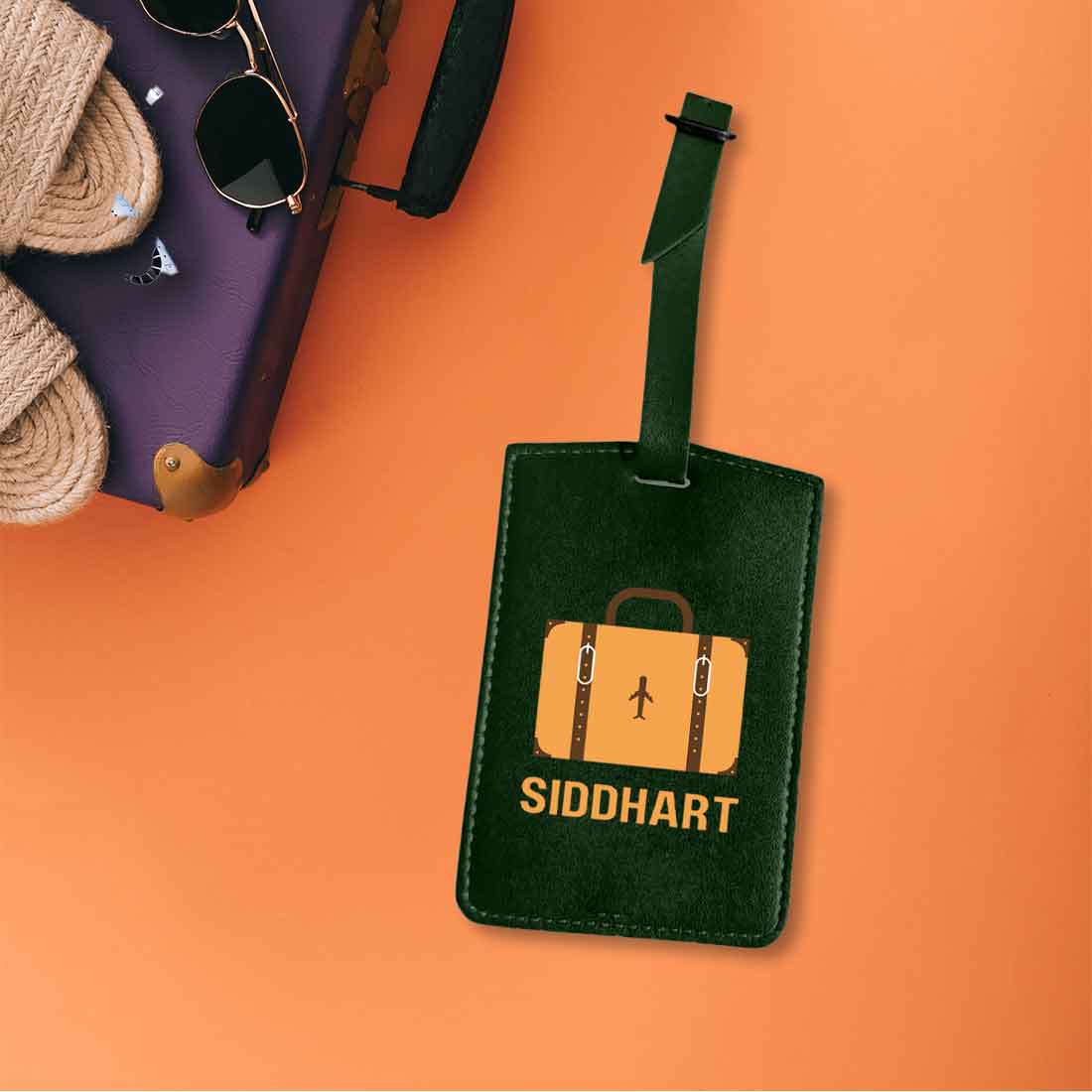 Luggage Tag with Name Custom Design PU Leather Bag Name Tags -Suitcase - Image 15