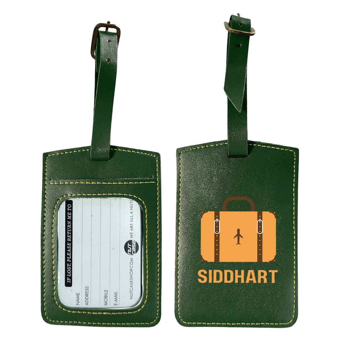 Luggage Tag with Name Custom Design PU Leather Bag Name Tags -Suitcase - Image 16