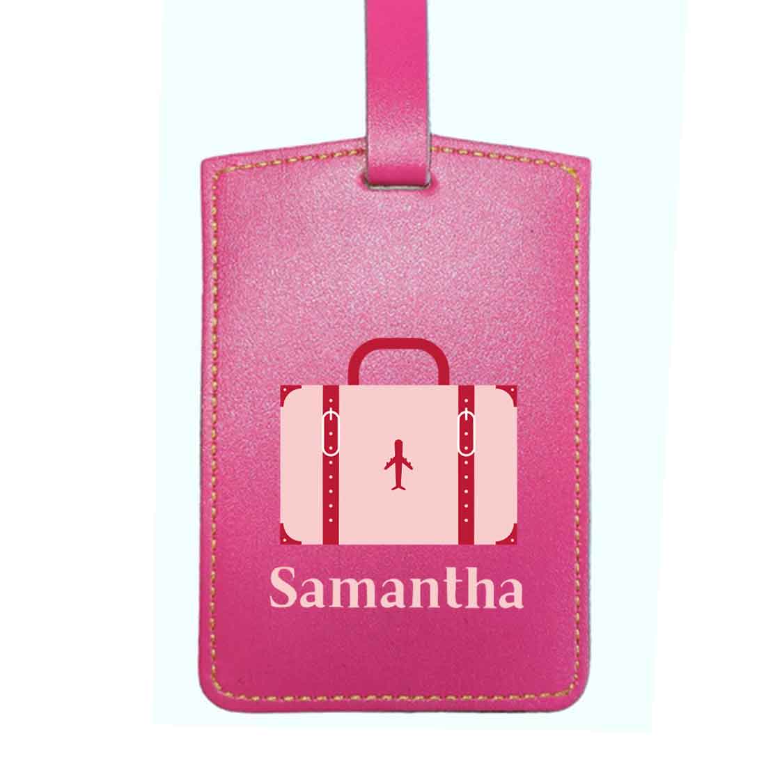 Luggage Tag with Name Custom Design PU Leather Bag Name Tags -Suitcase - Image 17