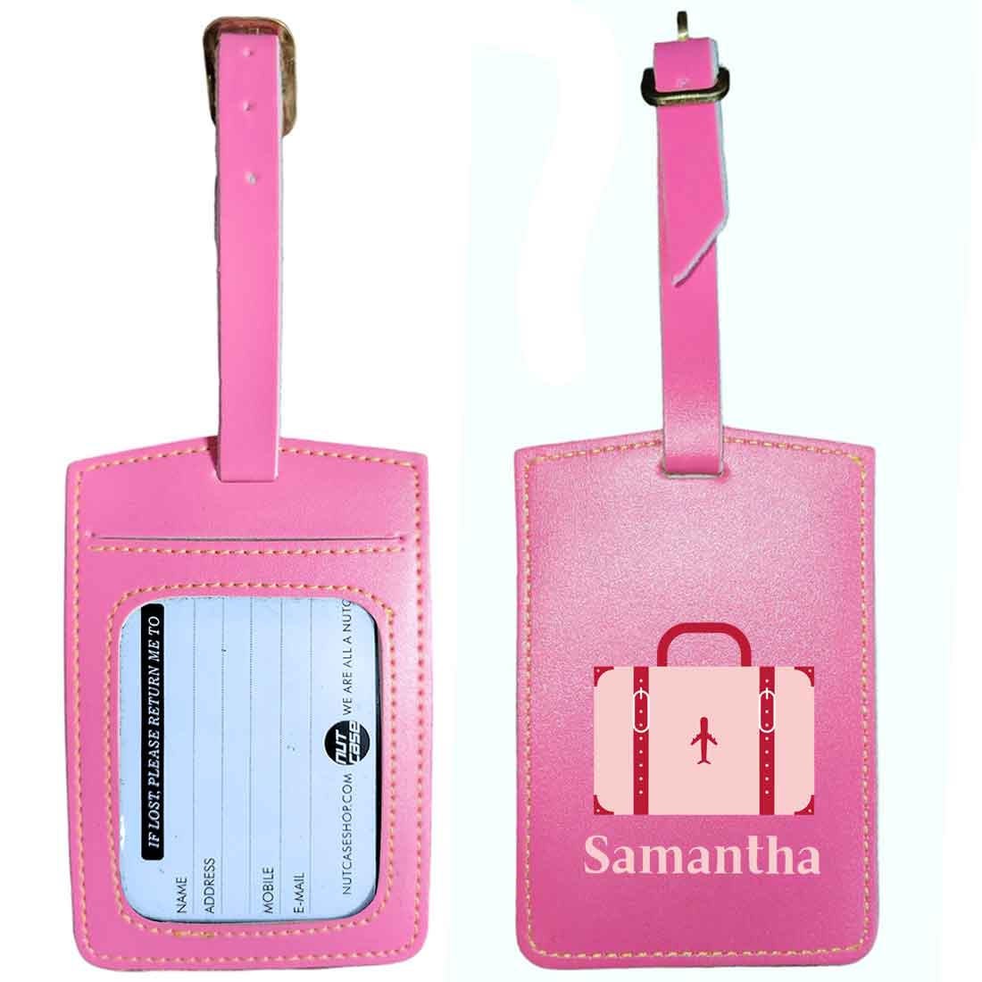 Luggage Tag with Name Custom Design PU Leather Bag Name Tags -Suitcase - Image 18