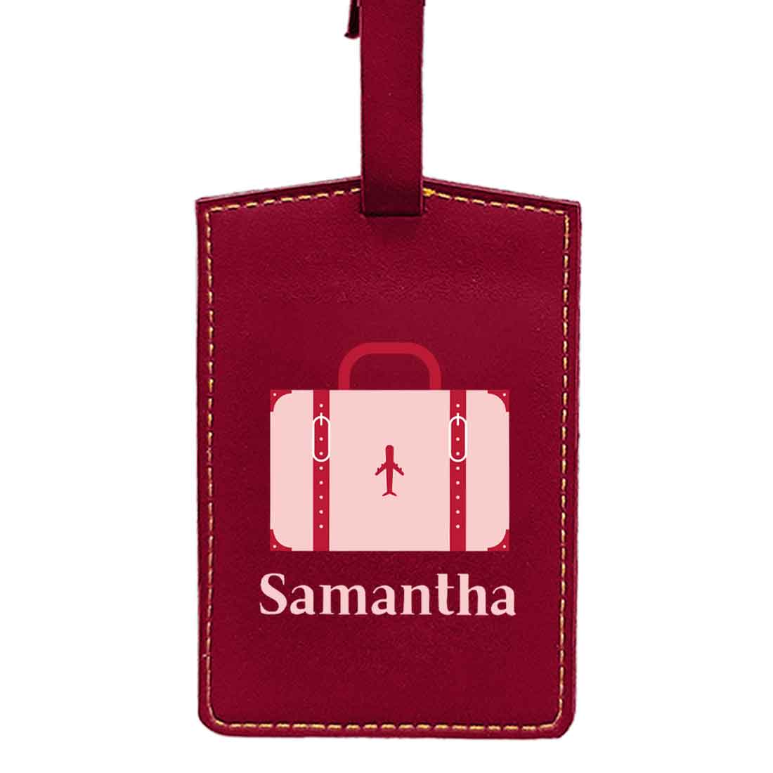 Luggage Tag with Name Custom Design PU Leather Bag Name Tags -Suitcase - Image 19