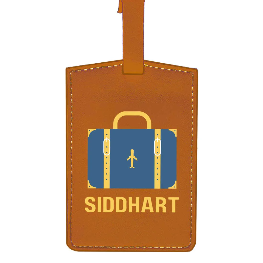 Luggage Tag with Name Custom Design PU Leather Bag Name Tags -Suitcase - Image 21