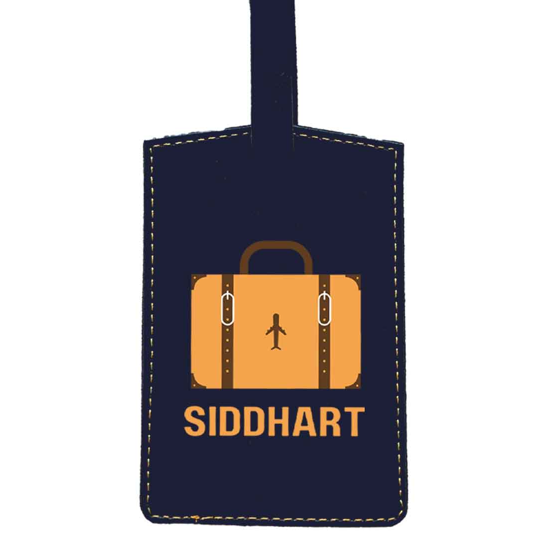 Luggage Tag with Name Custom Design PU Leather Bag Name Tags -Suitcase - Image 6