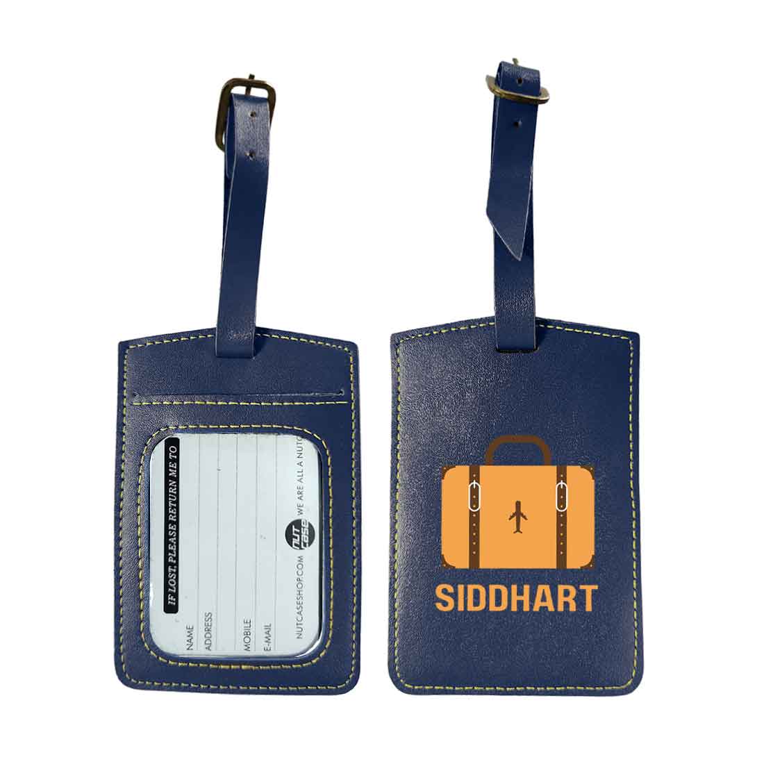Luggage Tag with Name Custom Design PU Leather Bag Name Tags -Suitcase - Image 7