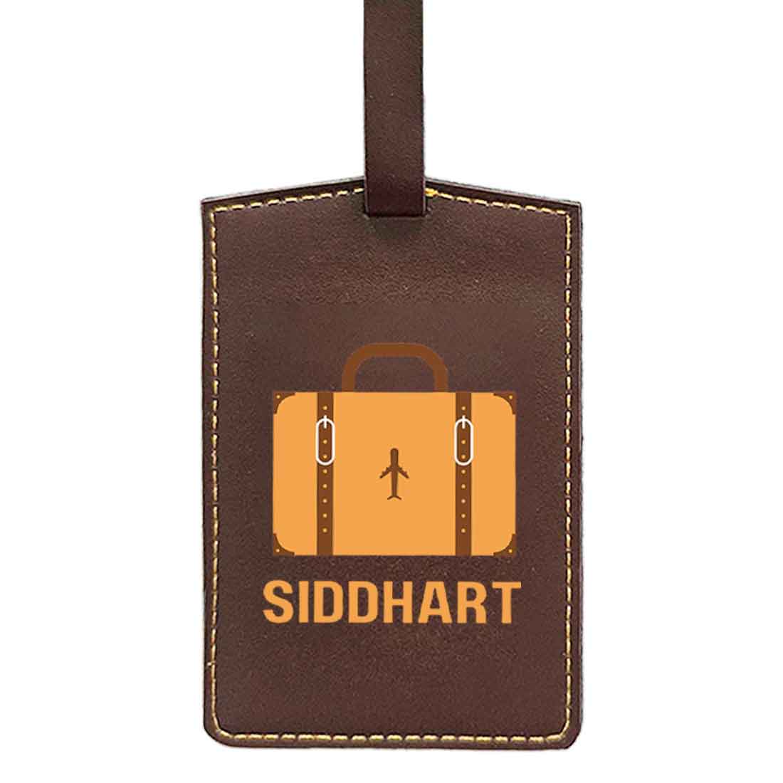 Luggage Tag with Name Custom Design PU Leather Bag Name Tags -Suitcase - Image 8