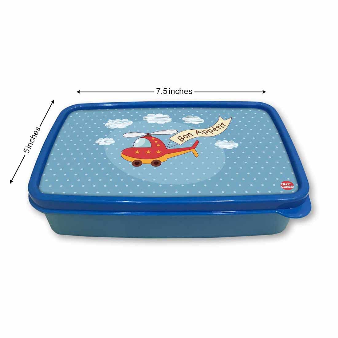 Small Plastic Kids Lunch Box for School Boys Snack Containers - Helicopter - Image 5