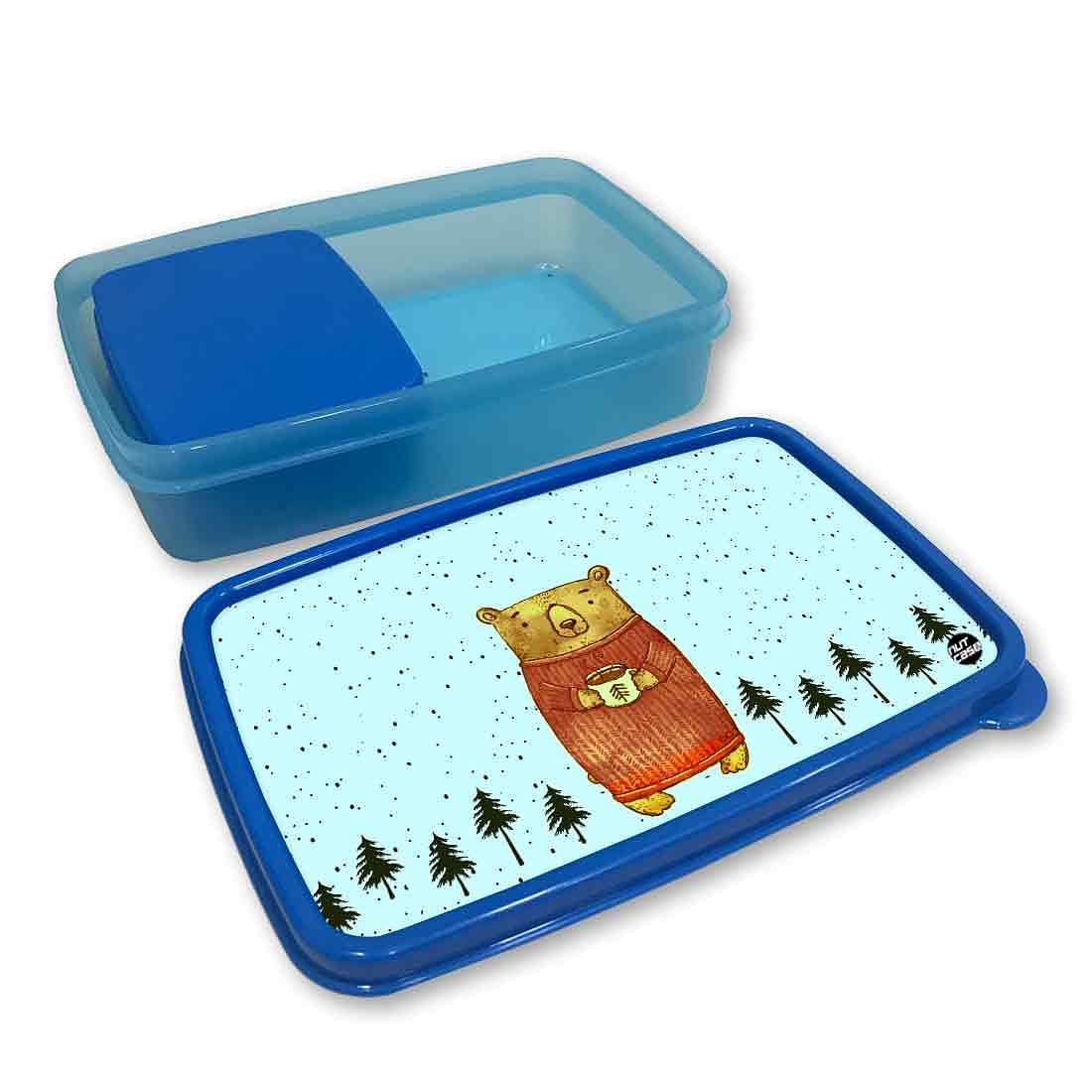 Plastic School Lunch Box for Boys Snack Container - Cute Bear - Image 3