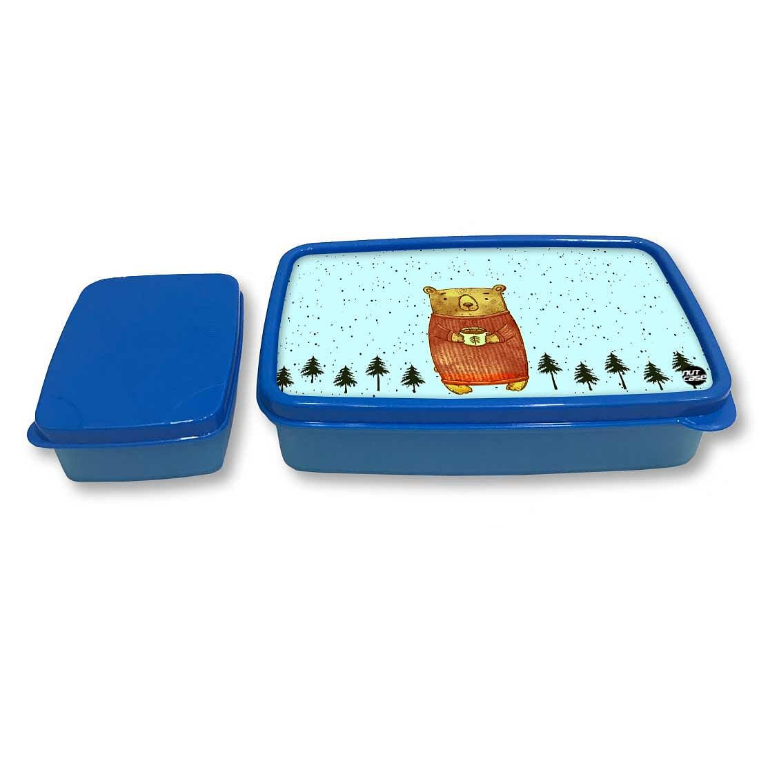 Plastic School Lunch Box for Boys Snack Container - Cute Bear - Image 4