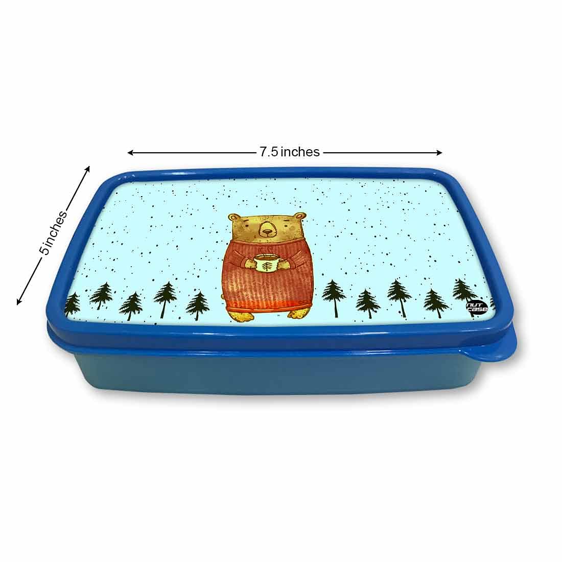 Plastic School Lunch Box for Boys Snack Container - Cute Bear - Image 5