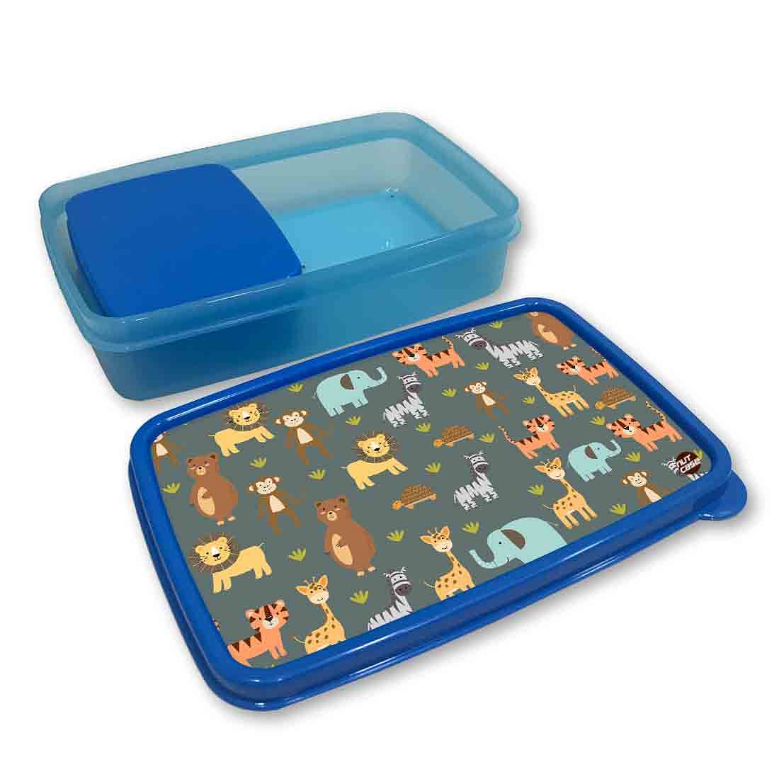 Kids Plastic Lunch Box With Small Container for Kids Boys - Forest Animals - Image 3