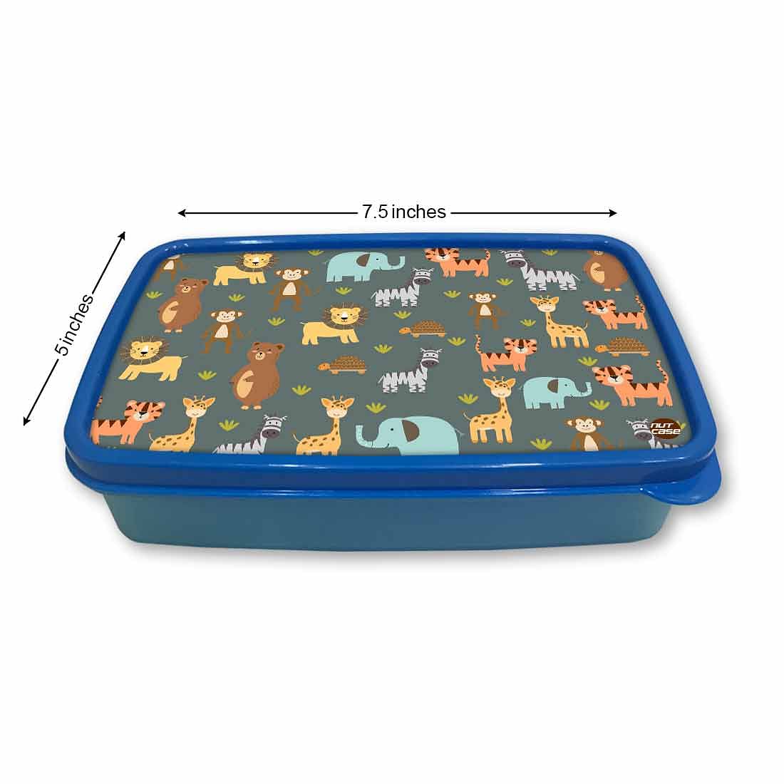 Kids Plastic Lunch Box With Small Container for Kids Boys - Forest Animals - Image 5