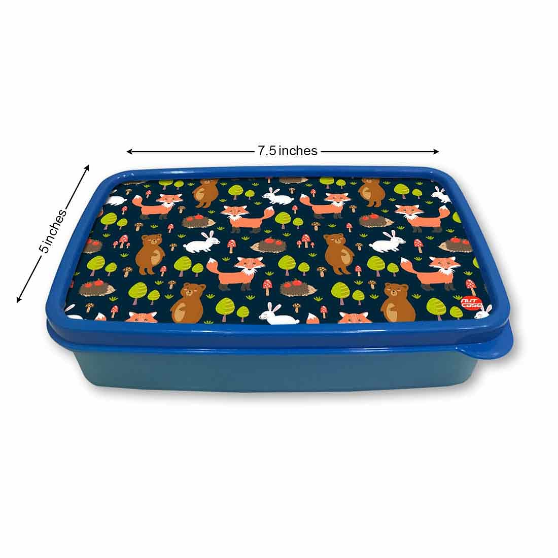 Designer Plastic Lunch Box for School Boy Containers - Fox and Rabbit - Image 5